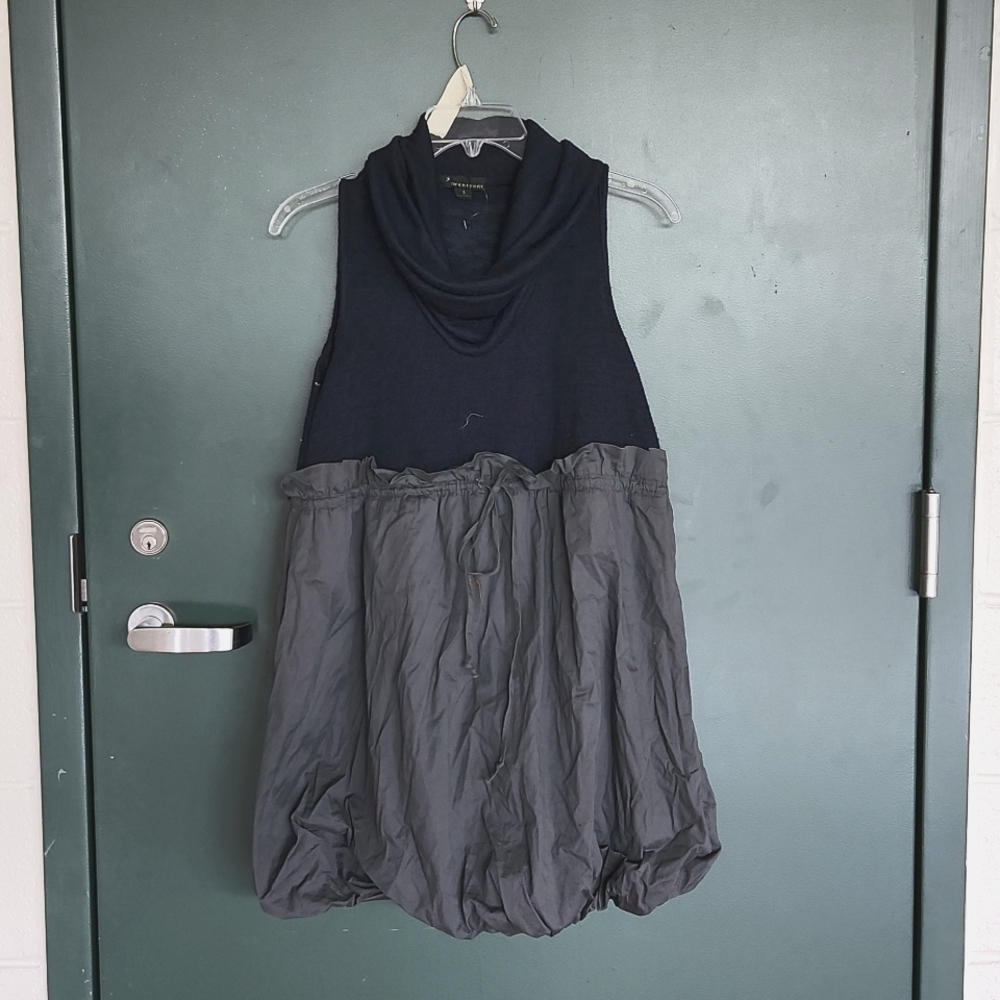 Knit tank top with elastic ballon skirt